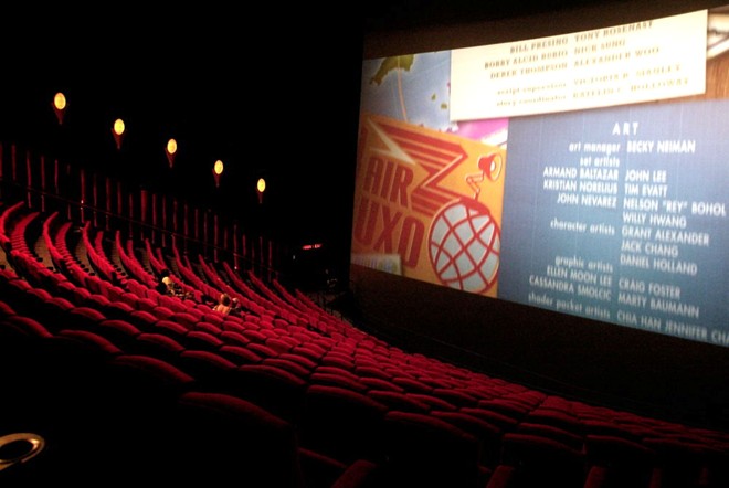 Hình ảnh rạp chiếu phim IMAX tại Bangkok, Thái Lan với màn chiếu có kích thước là 28 m x 21 m.