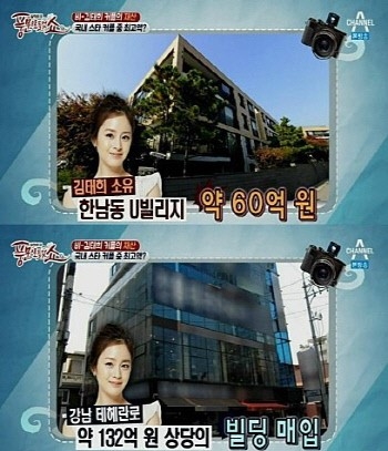 Hai bất động sản giá trị do Kim Tae Hee nắm giữ.