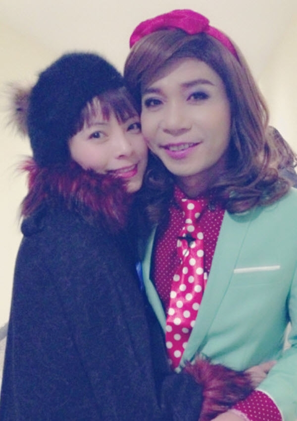 Công Lý và Tuệ Minh thuở còn mặn nồng bên nhau.