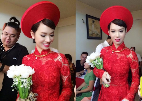 Mỹ nhân Việt và muôn kiểu áo dài rực rỡ trong ngày cưới