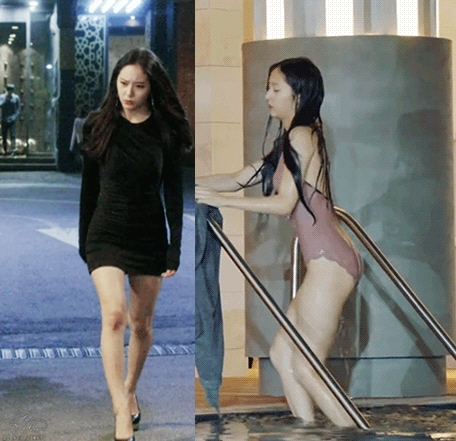 Đường cong hoàn hảo của nữ thần sang chảnh Krystal trong My Lovely Girl và phần khoe hình thể chuẩn mực bằng bộ bikini một mảnh trong Cô Dâu Thủy Thần.