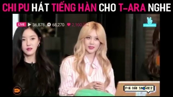 Biểu cảm của T-ara khi đang khen ngợi Chi Pu hát hay