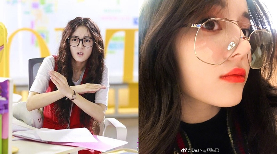 Đeo kính chụp ảnh Địch Lệ Nhiệt Ba lên top search Weibo