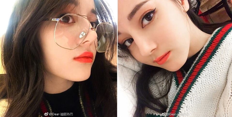 Đeo kính chụp ảnh Địch Lệ Nhiệt Ba lên top search Weibo