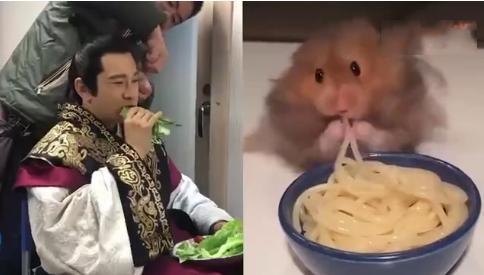 Ăn rau ở phim trường Huỳnh Hiểu Minh bị fan đem ra chế ảnh