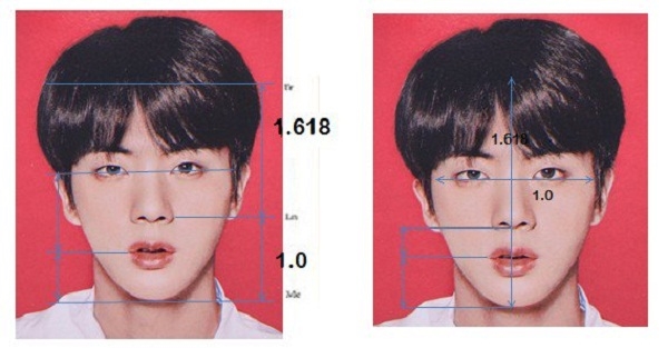 Jin sở hữu gương mặt tỉ lệ vàng đáng kinh ngạc