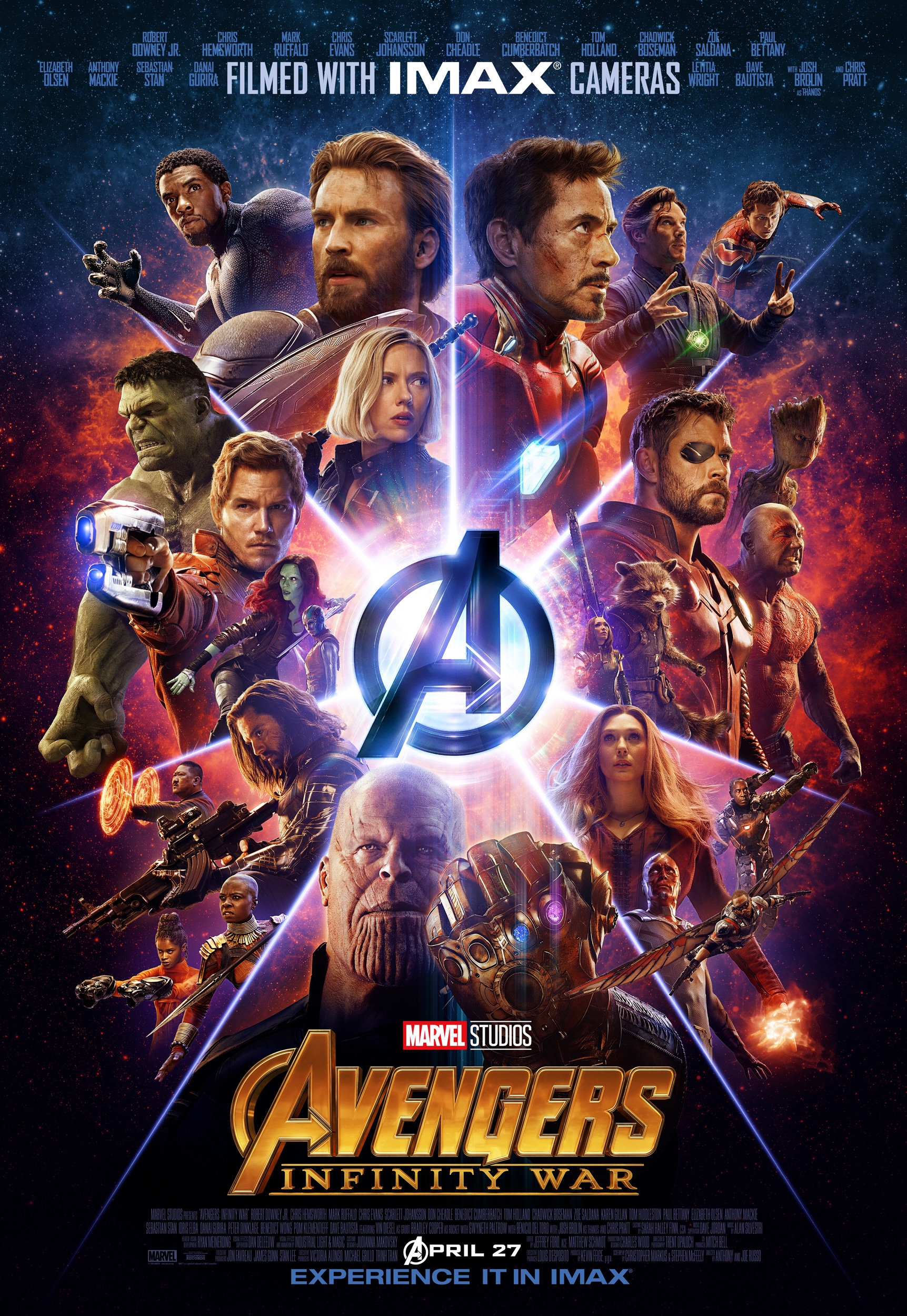 Avengers: Infinity War là bộ phim tổng kết 10 năm hình thành và phát triển của Vũ trụ Điện ảnh Marvel (MCU), quy tụ hàng loạt siêu anh hùng đến từ nhóm Avengers, Vệ binh dải Ngân hà, và cả những cá nhân mới hoạt động độc lập.