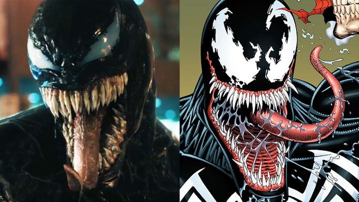 Tạo hình Venom trong trailer phim và trong truyện tranh