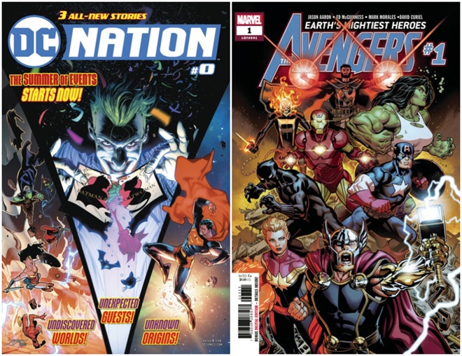 Bìa hai tập truyện vừa ra mắt của DC và Marvel. Ảnh: Paste.