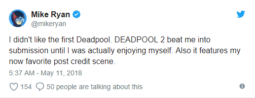 "Tui hông có khoái đoạn đầu lắm, nhưng mà thiệt tình là Deadpool 2 "cưa đổ" được tui rồi, với lại ưng đoạn after-credit dễ sợ!"
