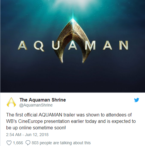 Aquaman cuá»‘i cÃ¹ng cÅ©ng sáº¯p tung trailer trong 'vÃ i ngÃ y tá»›i'