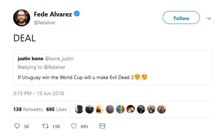 "Nếu Uruguay vô địch World Cup, chúng tôi sẽ có Ma Cây 2." Vị đạo diễn chỉ trả lời một cách hờ hững :"CHƠI LUÔN".