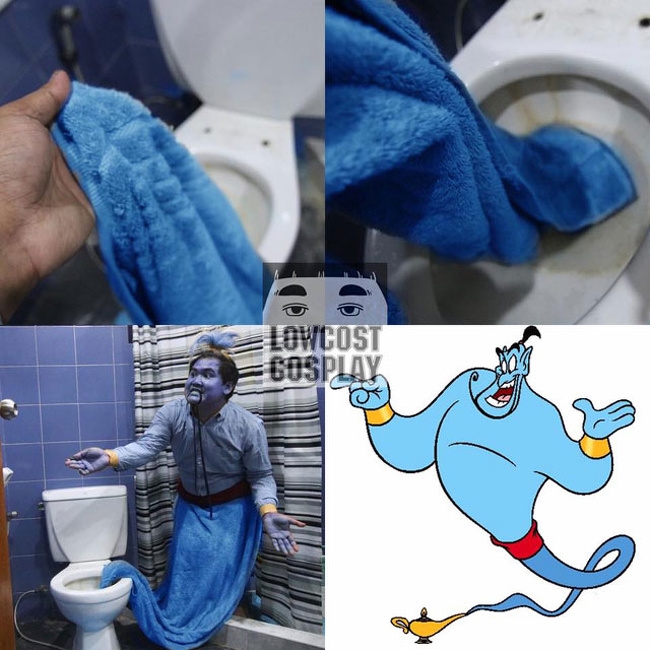 Ông thần Aladin này trông có vẻ đê tiện và đáng sợ hơn bản gốc nhiều đó.