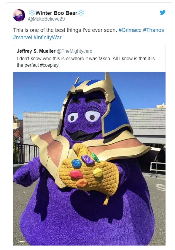Màn cosplay Thanos siêu đỉnh của nhân vật Grimace