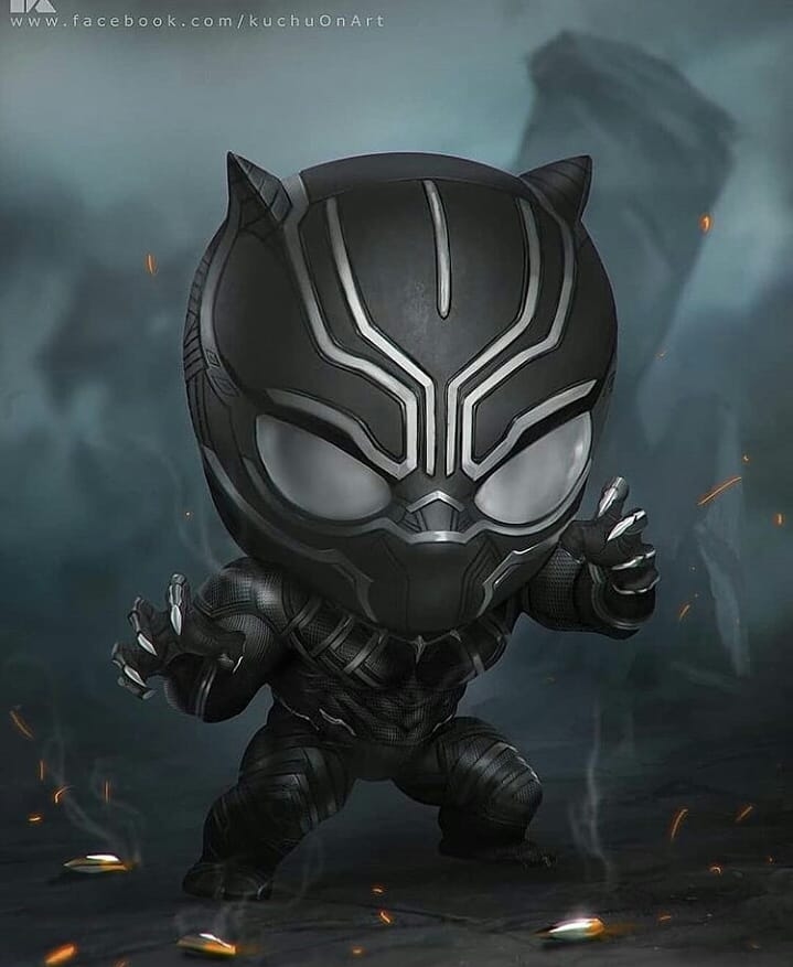 Black Panther lớn kêu gừ gừ. Black Panther tí hon như thế này lại kêu ngheo ngheo cho xem!
