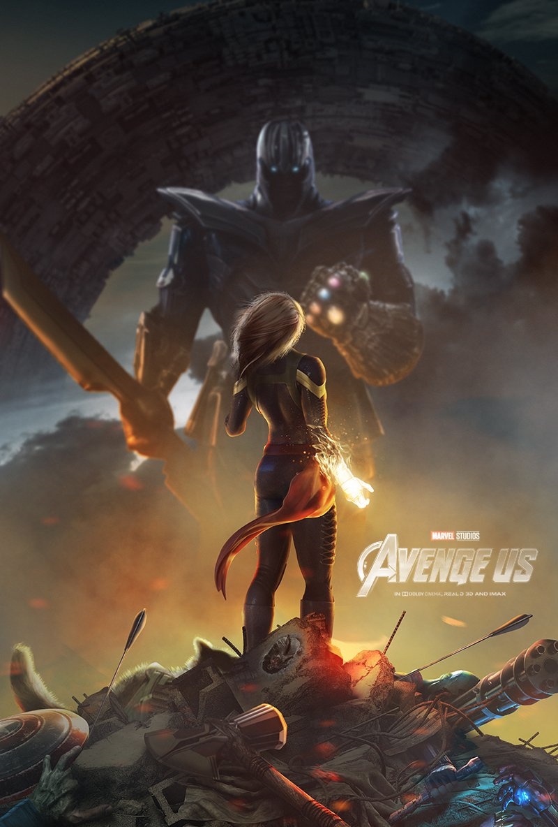 Hé lộ tranh thiết kế hậu trường của Captain Marvel giáp mặt Thanos