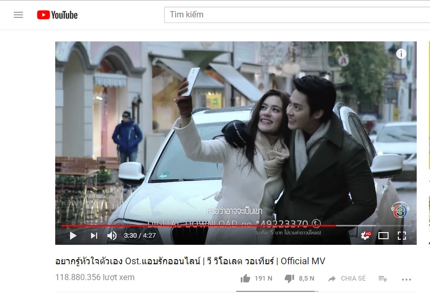 Top 10 ca khúc nhạc phim Thái có lượng view khủng nhất