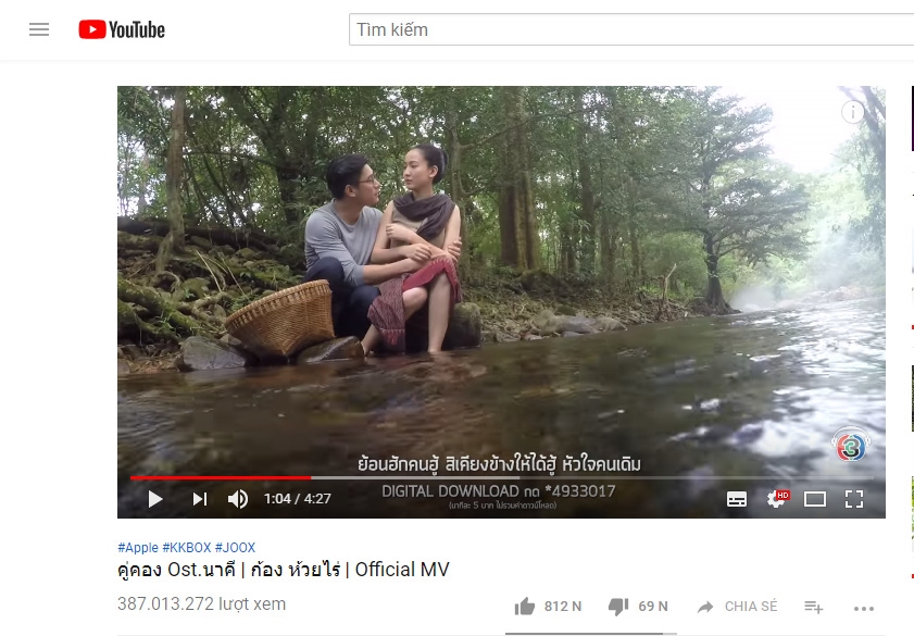Top 10 ca khúc nhạc phim Thái có lượng view khủng nhất