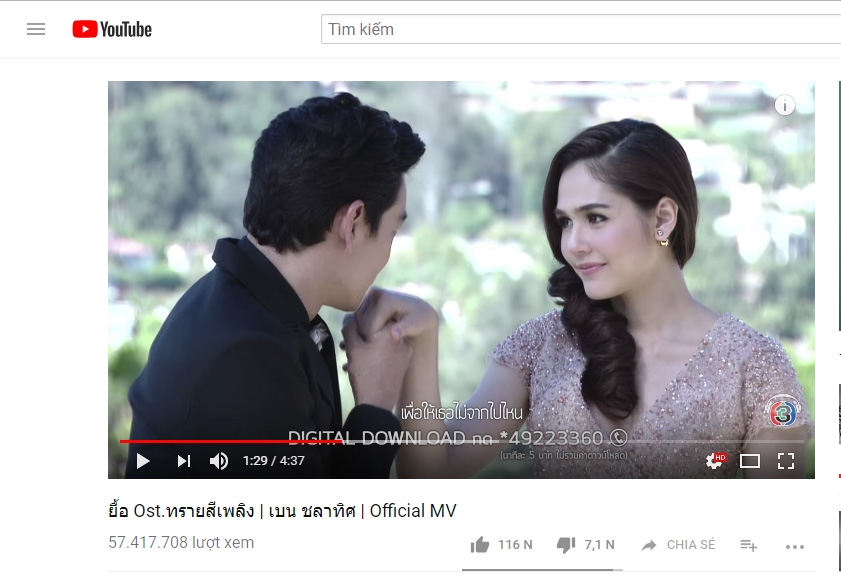 Top 10 ca khúc nhạc phim Thái có lượng view khủng nhất