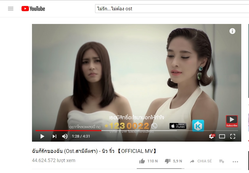 Top 10 ca khúc nhạc phim Thái có lượng view khủng nhất