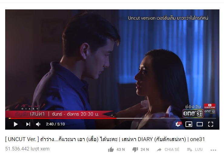 Tổng hợp loạt clip cut phim Thái đạt chục triệu view trên Youtube