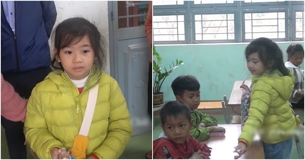 Con gái Mai Phương chững chạc khi đi phát quà cho các bạn nhỏ