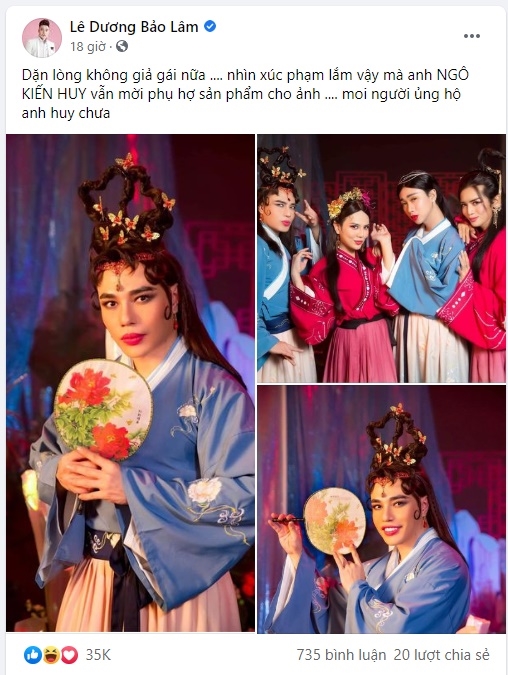 Lê Dương Bảo Lâm tự nhận giả gái xấu xúc phạm người nhìn