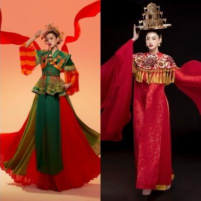 Trang phục dân tộc của Đỗ Thị Hà và các đại diện VN tại Miss World