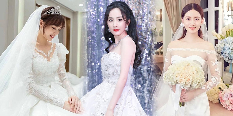 Những chiếc váy cưới lộng lẫy nhất năm của các sao Hoa ngữ  Thời trang   Vietnam VietnamPlus